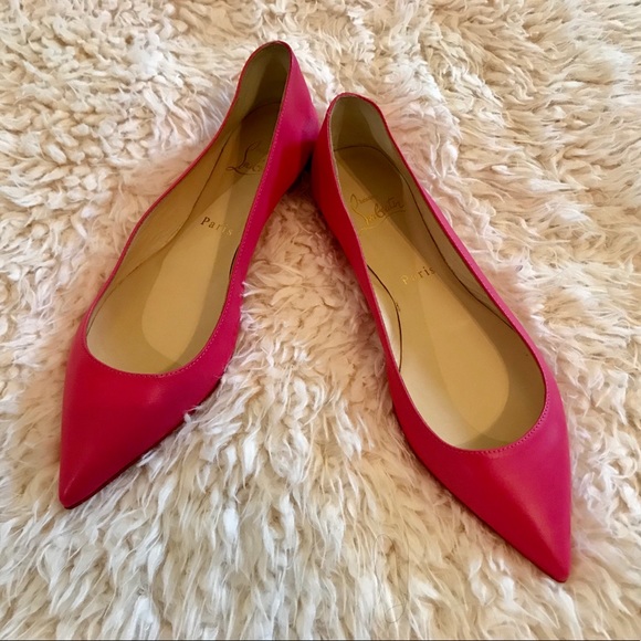 Christian Louboutin Shoes - Christian Louboutin Pink Ballalla Leather Flats